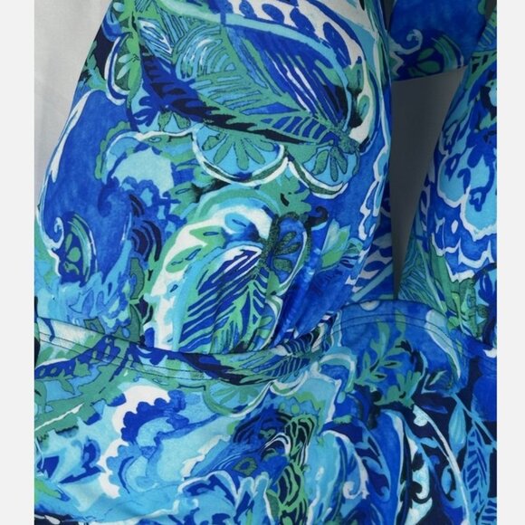 NWT Lauren Ralph Lauren Blue Floral Halter Swim Tankini 14 Plunge No Underwire - Picture 3 of 6